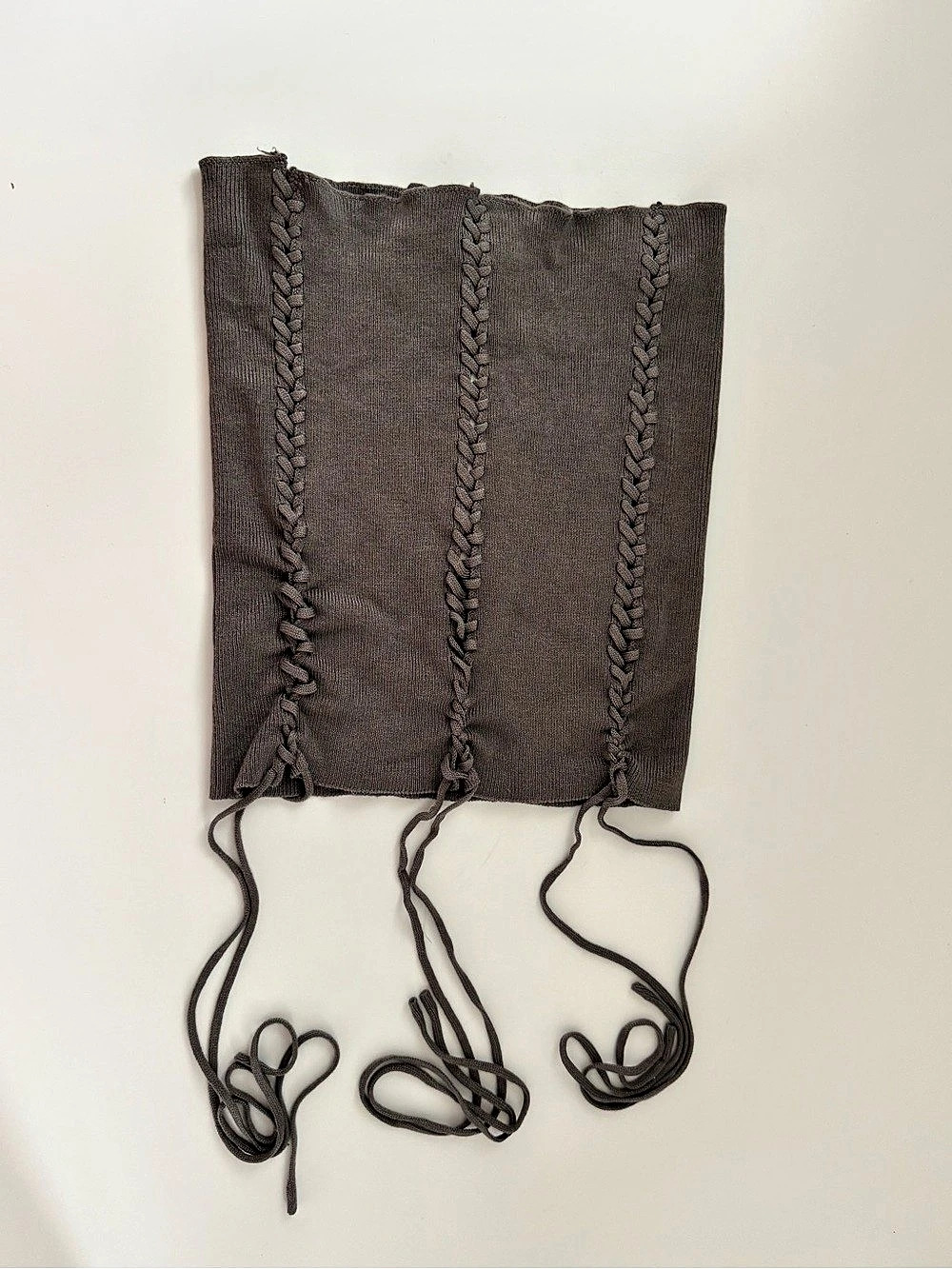 NWT Jaded London Vargo Gray Lace Up Knit Mini Skirt Size S